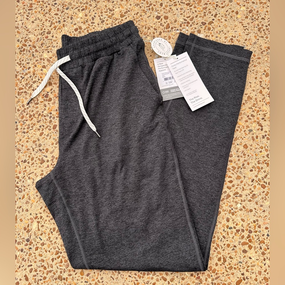 Vuori Ponto Performance Pant DreamKnit Charcoal Heather Grey Straight Leg Medium